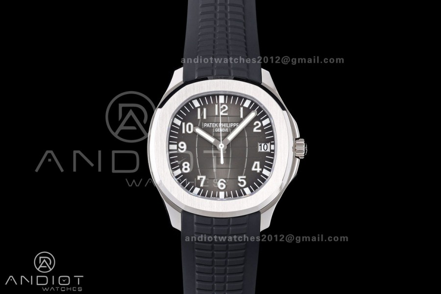 Aquanaut 5167 SS DDF 1:1 Best Edition Gray Dial on Black Rubber Strap DBP330 Super Clone