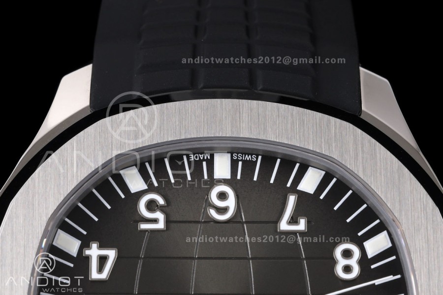 Aquanaut 5167 SS DDF 1:1 Best Edition Gray Dial on Black Rubber Strap DBP330 Super Clone