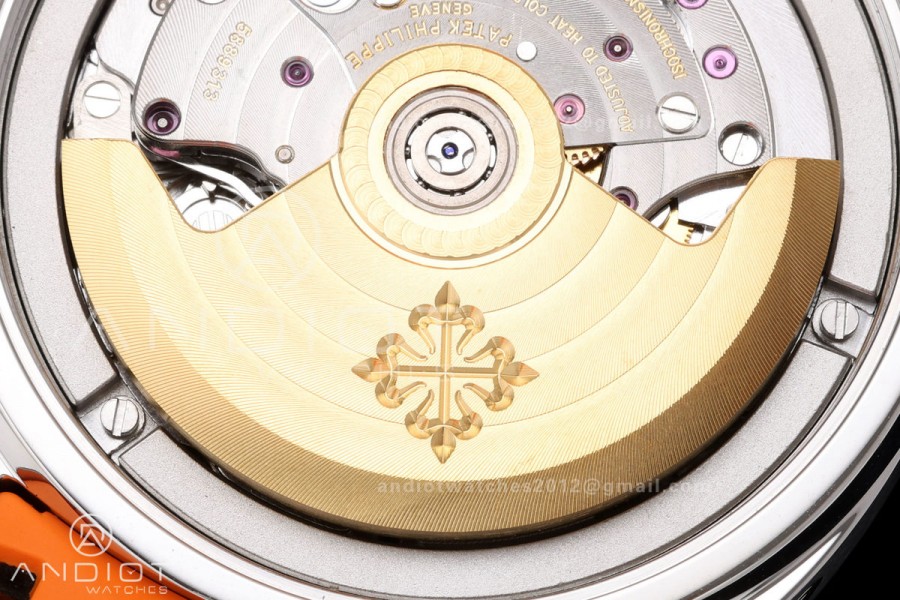 Aquanaut 5968 SS DDF 1:1 Best Edition Gray Dial on Orange Rubber Strap A520
