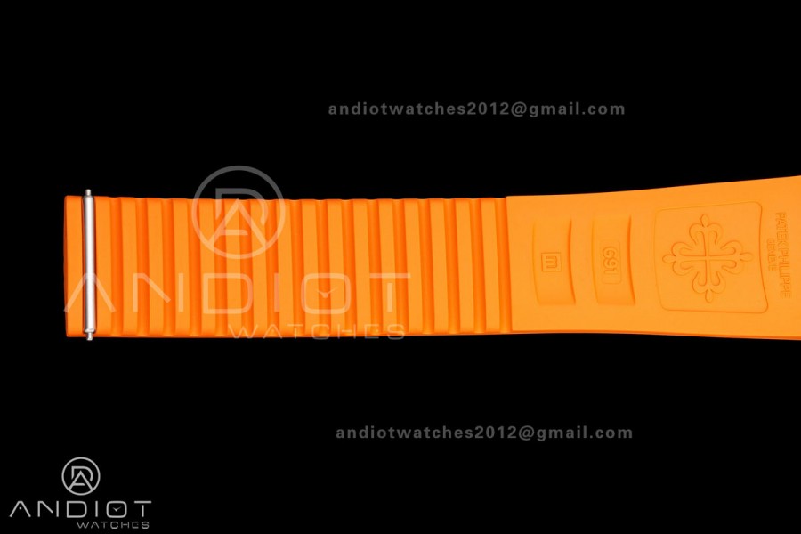 Aquanaut 5968 SS DDF 1:1 Best Edition Gray Dial on Orange Rubber Strap A520