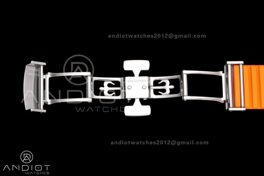 Aquanaut 5968 SS DDF 1:1 Best Edition Gray Dial on Orange Rubber Strap A520
