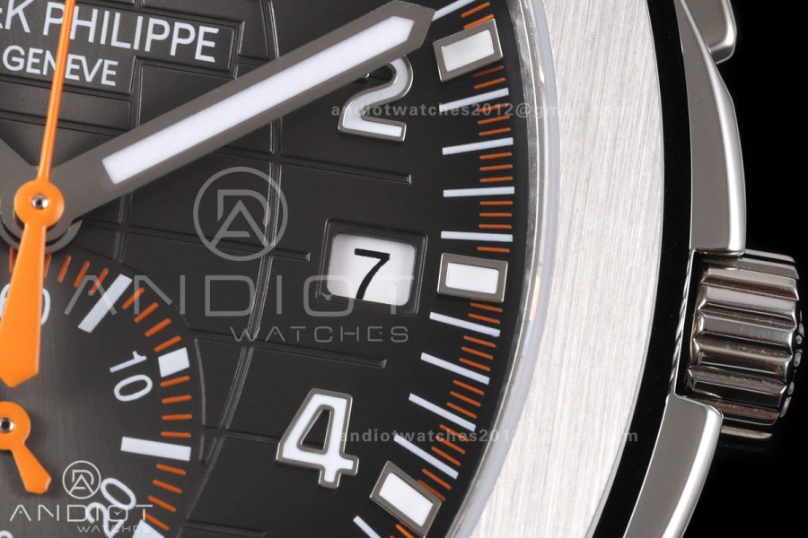Aquanaut 5968 SS DDF 1:1 Best Edition Gray Dial on Orange Rubber Strap A520