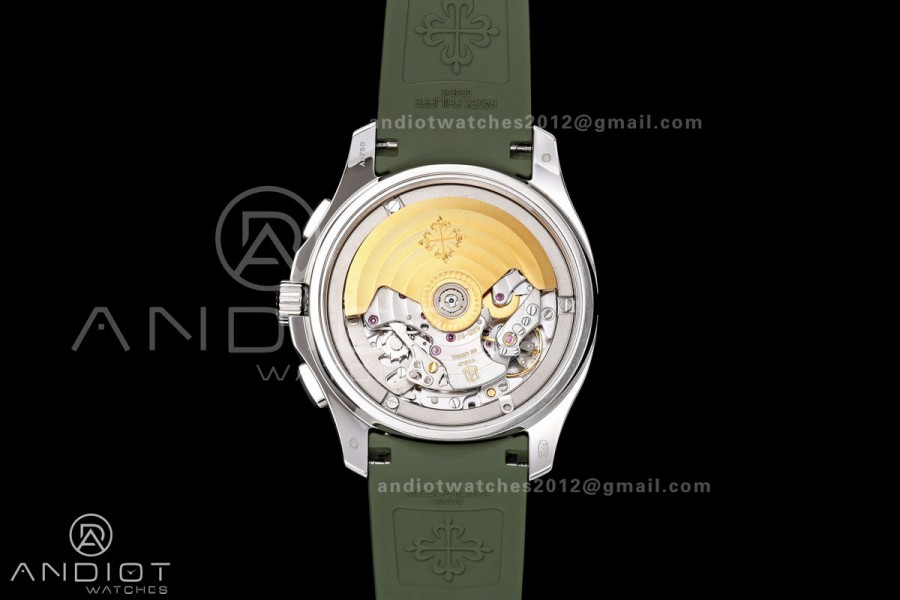 Aquanaut 5968 SS DDF 1:1 Best Edition Green Dial on Green Rubber Strap A520