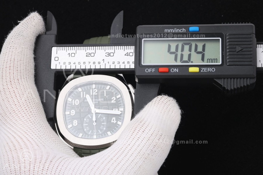 Aquanaut 5968 SS DDF 1:1 Best Edition Green Dial on Green Rubber Strap A520