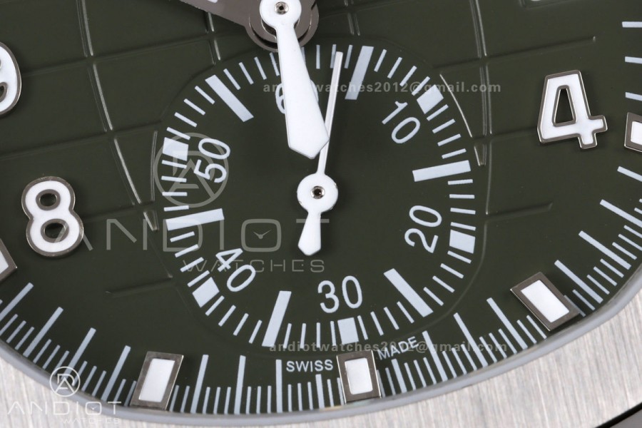 Aquanaut 5968 SS DDF 1:1 Best Edition Green Dial on Green Rubber Strap A520