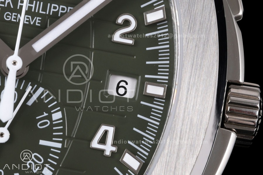 Aquanaut 5968 SS DDF 1:1 Best Edition Green Dial on Green Rubber Strap A520