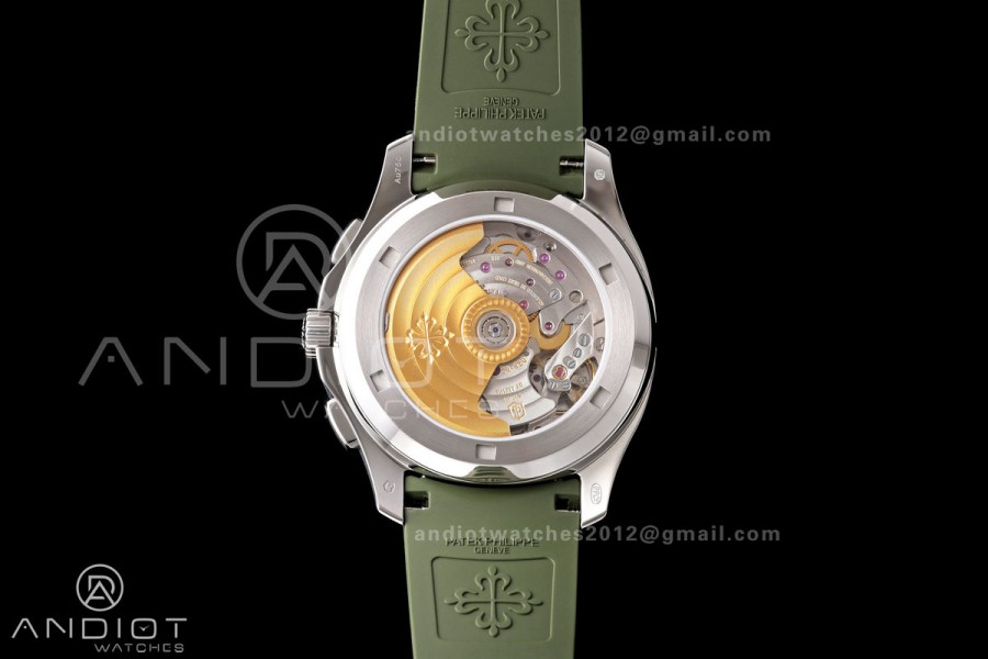 Aquanaut 5968 SS DDF 1:1 Best Edition Green Dial on Green Rubber Strap A520