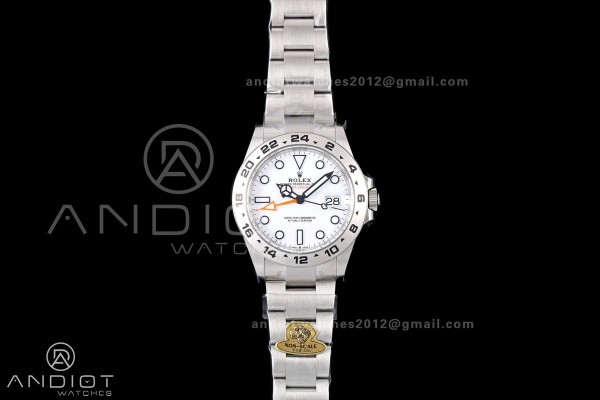 Explorer II 42mm 226570 904L SS Gold Maker 1:1 Best Edition White Dial on Bracelet JH3285-2 (Free Sprung)