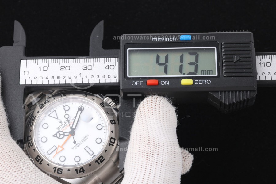 Explorer II 42mm 226570 904L SS Gold Maker 1:1 Best Edition White Dial on Bracelet JH3285-2 (Free Sprung)