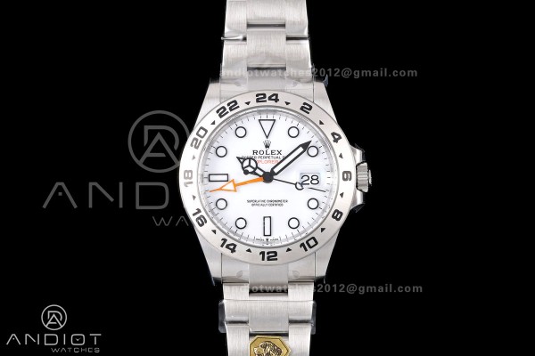 Explorer II 42mm 226570 904L SS Gold Maker 1:1 Best Edition White Dial on Bracelet JH3285-2 (Free Sprung)