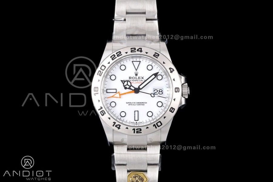 Explorer II 42mm 226570 904L SS Gold Maker 1:1 Best Edition White Dial on Bracelet JH3285-2 (Free Sprung)