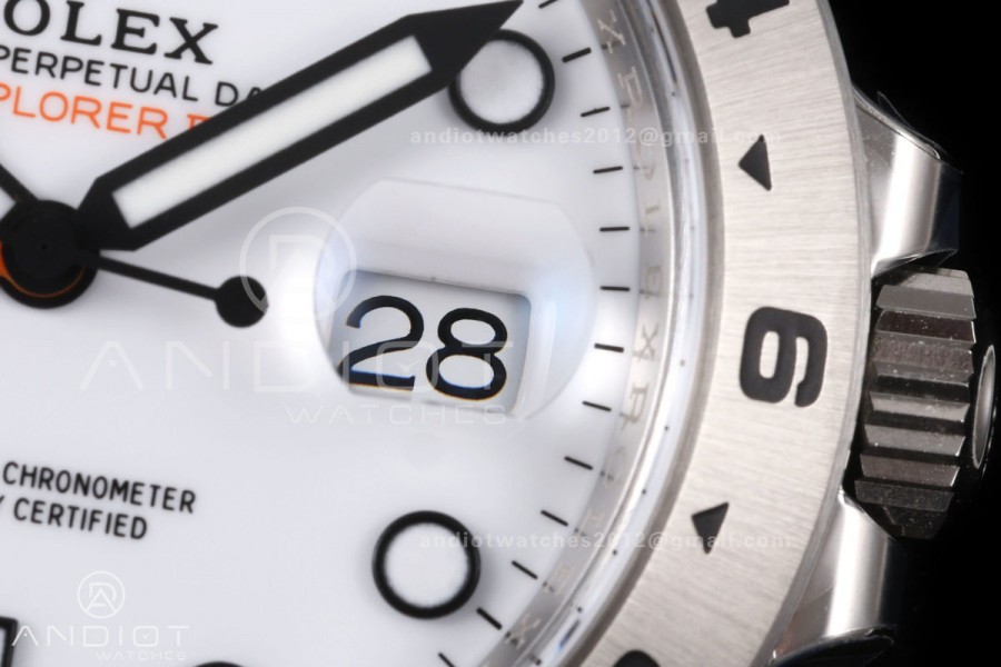 Explorer II 42mm 226570 904L SS Gold Maker 1:1 Best Edition White Dial on Bracelet JH3285-2 (Free Sprung)