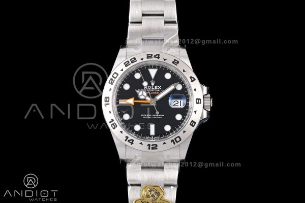 Explorer II 42mm 226570 904L SS Gold Maker 1:1 Best Edition Black Dial on Bracelet JH3285-2 (Free Sprung)
