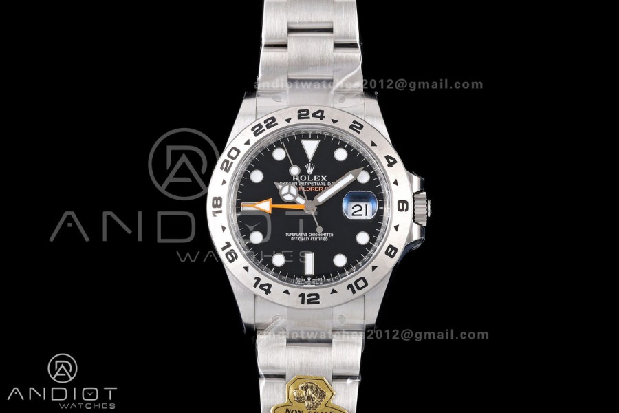 Explorer II 42mm 226570 904L SS Gold Maker 1:1 Best Edition Black Dial on Bracelet JH3285-2 (Free Sprung)