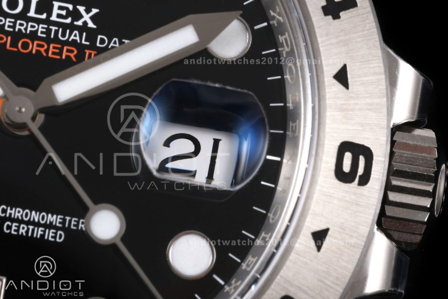 Explorer II 42mm 226570 904L SS Gold Maker 1:1 Best Edition Black Dial on Bracelet JH3285-2 (Free Sprung)