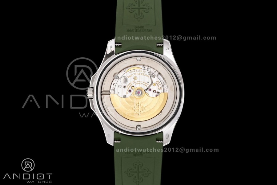 Aquanaut 5168G 42mm SS OME 1:1 Best Edition Green Dial on Green Rubber Strap DPB330 Super Clone (Weighted)