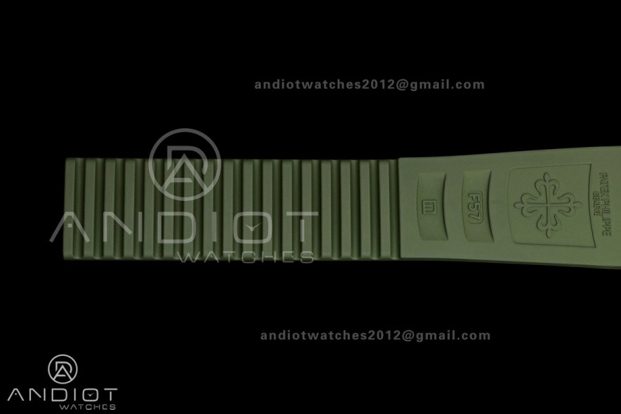 Aquanaut 5168G 42mm SS OME 1:1 Best Edition Green Dial on Green Rubber Strap DPB330 Super Clone (Weighted)