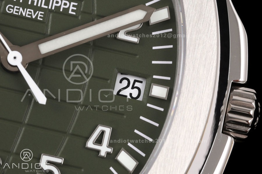 Aquanaut 5168G 42mm SS OME 1:1 Best Edition Green Dial on Green Rubber Strap DPB330 Super Clone (Weighted)