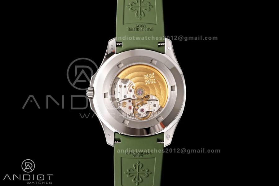 Aquanaut 5168G 42mm SS OME 1:1 Best Edition Green Dial on Green Rubber Strap DPB330 Super Clone (Weighted)