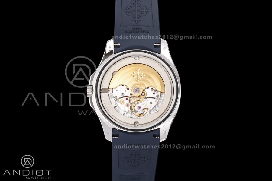 Aquanaut 5168G 42mm SS OME 1:1 Best Edition Blue Dial on Blue Rubber Strap DPB330 Super Clone (Weighted)