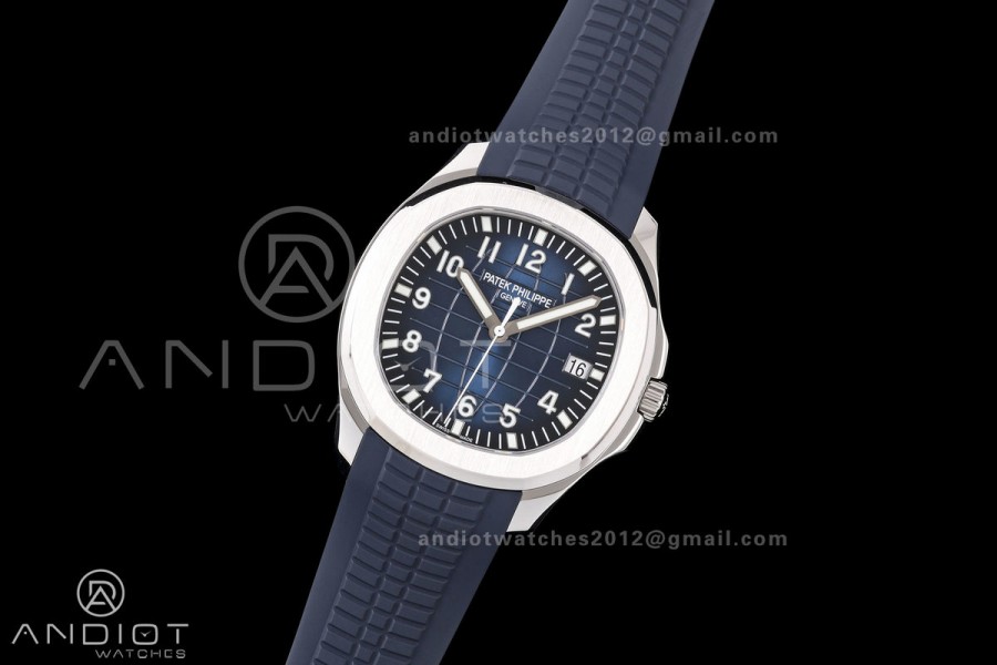 Aquanaut 5168G 42mm SS OME 1:1 Best Edition Blue Dial on Blue Rubber Strap DPB330 Super Clone (Weighted)