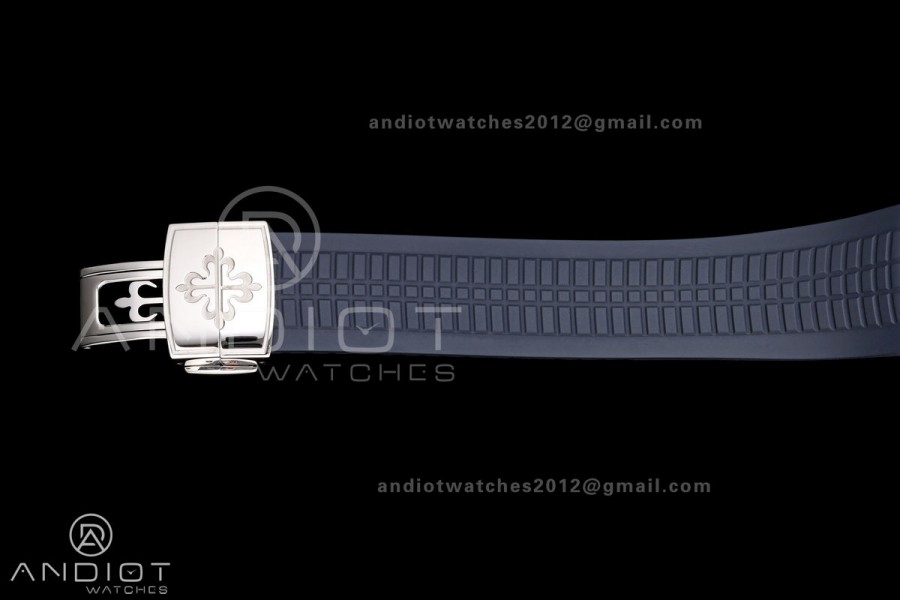 Aquanaut 5168G 42mm SS OME 1:1 Best Edition Blue Dial on Blue Rubber Strap DPB330 Super Clone (Weighted)
