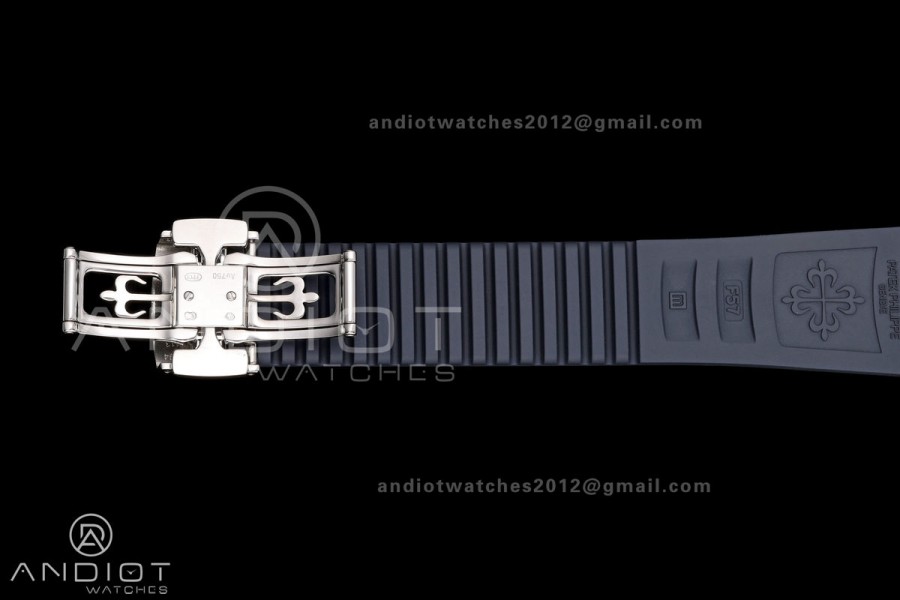 Aquanaut 5168G 42mm SS OME 1:1 Best Edition Blue Dial on Blue Rubber Strap DPB330 Super Clone (Weighted)