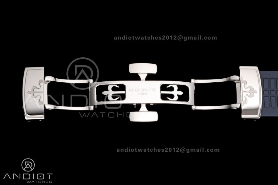 Aquanaut 5168G 42mm SS OME 1:1 Best Edition Blue Dial on Blue Rubber Strap DPB330 Super Clone (Weighted)