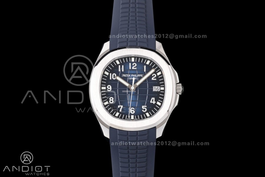 Aquanaut 5168G 42mm SS OME 1:1 Best Edition Blue Dial on Blue Rubber Strap DPB330 Super Clone (Weighted)