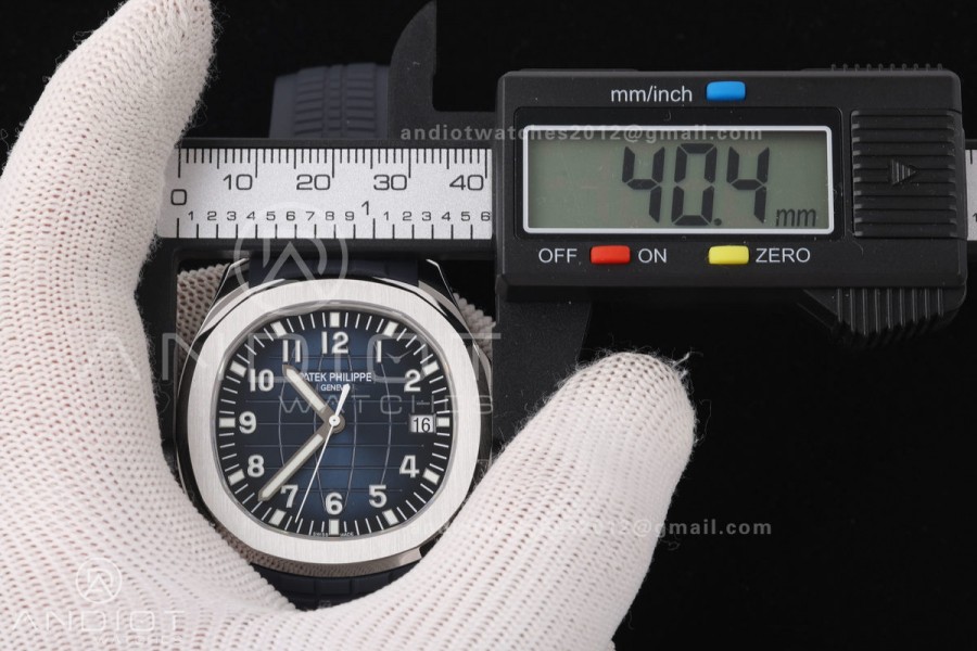 Aquanaut 5168G 42mm SS OME 1:1 Best Edition Blue Dial on Blue Rubber Strap DPB330 Super Clone (Weighted)