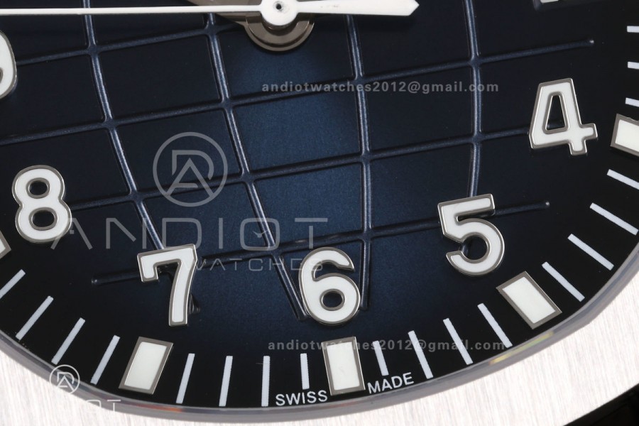 Aquanaut 5168G 42mm SS OME 1:1 Best Edition Blue Dial on Blue Rubber Strap DPB330 Super Clone (Weighted)