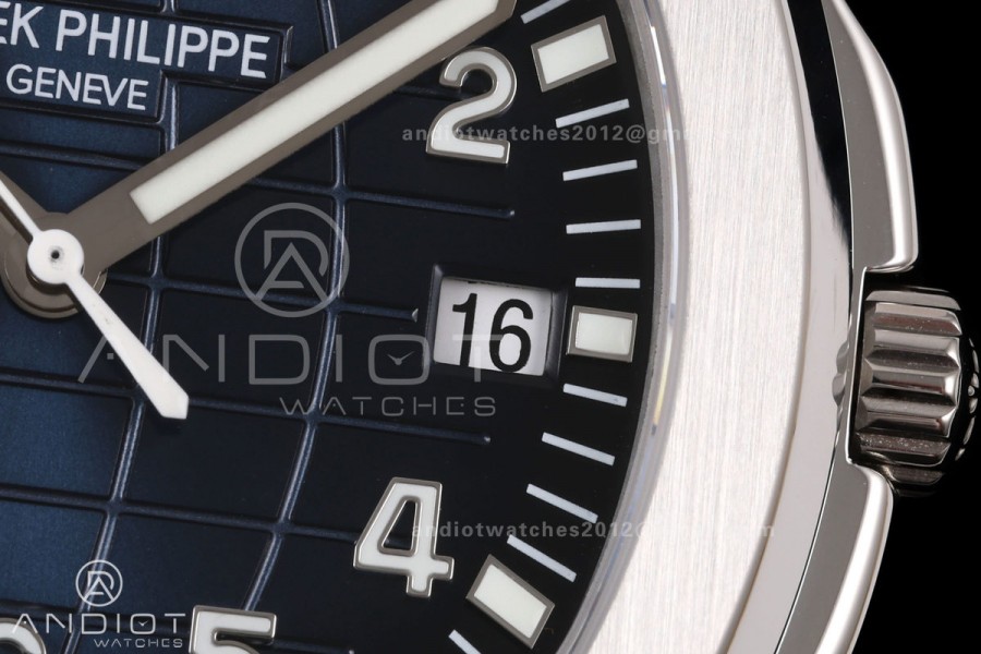 Aquanaut 5168G 42mm SS OME 1:1 Best Edition Blue Dial on Blue Rubber Strap DPB330 Super Clone (Weighted)