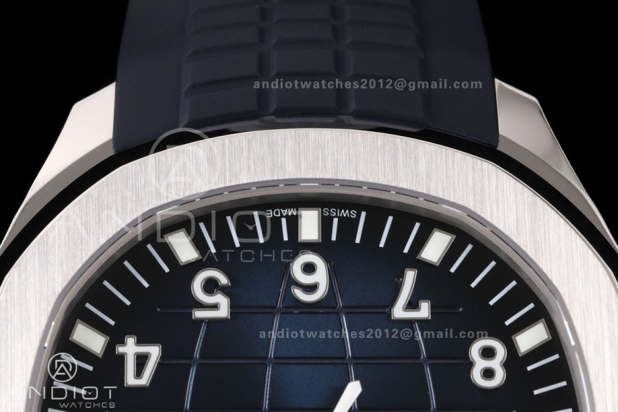 Aquanaut 5168G 42mm SS OME 1:1 Best Edition Blue Dial on Blue Rubber Strap DPB330 Super Clone (Weighted)