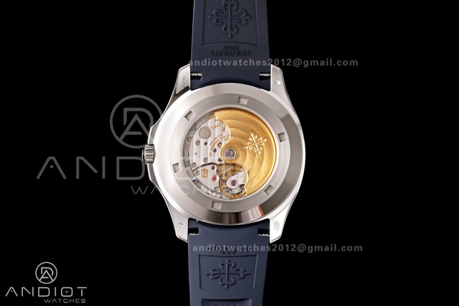 Aquanaut 5168G 42mm SS OME 1:1 Best Edition Blue Dial on Blue Rubber Strap DPB330 Super Clone (Weighted)
