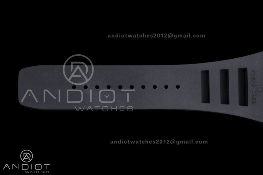Mille Studio RM035-01 White NTPT 1:1 Best Edition Skeleton Dial on Black Rubber Strap RMAL3 Super Clone Free Sprung