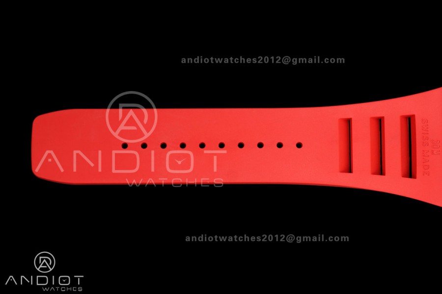 Mille Studio RM035-01 Black NTPT 1:1 Best Edition Skeleton Dial on Red Rubber Strap RMAL3 Super Clone Free Sprung