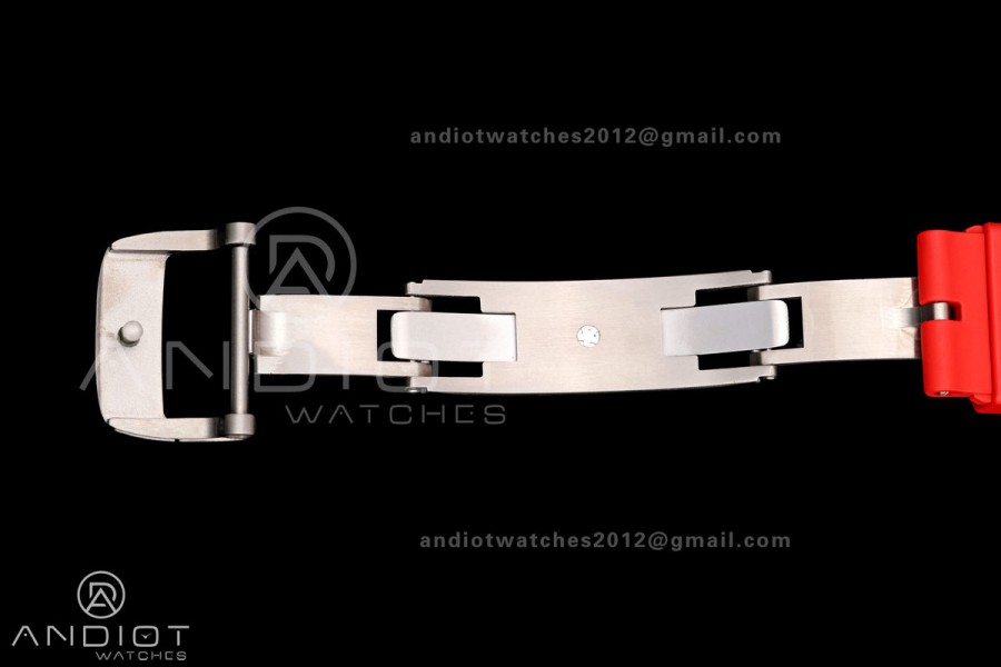 Mille Studio RM035-01 Black NTPT 1:1 Best Edition Skeleton Dial on Red Rubber Strap RMAL3 Super Clone Free Sprung