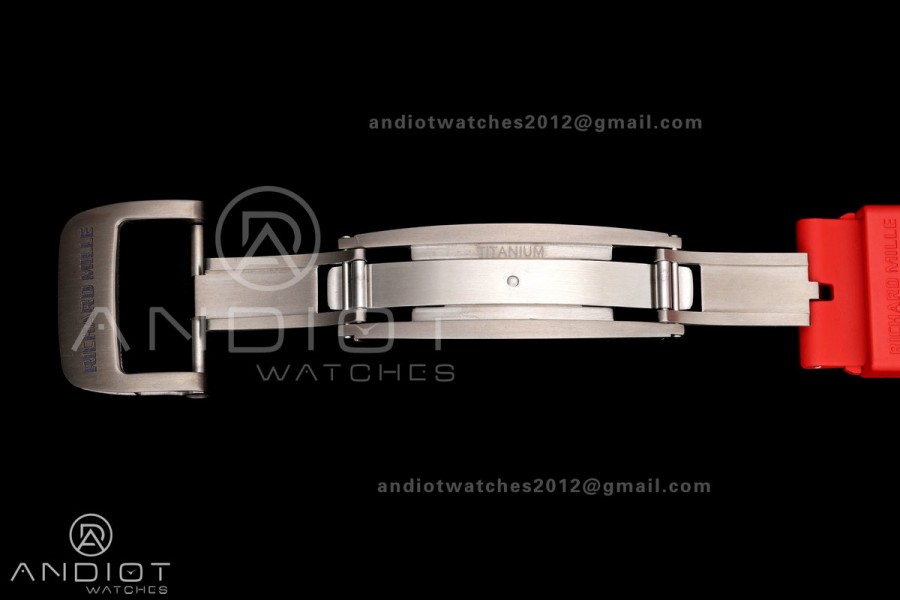 Mille Studio RM035-02 Red NTPT 1:1 Best Edition Skeleton Dial on Red Rubber Strap RMAL1 Super Clone Free Sprung