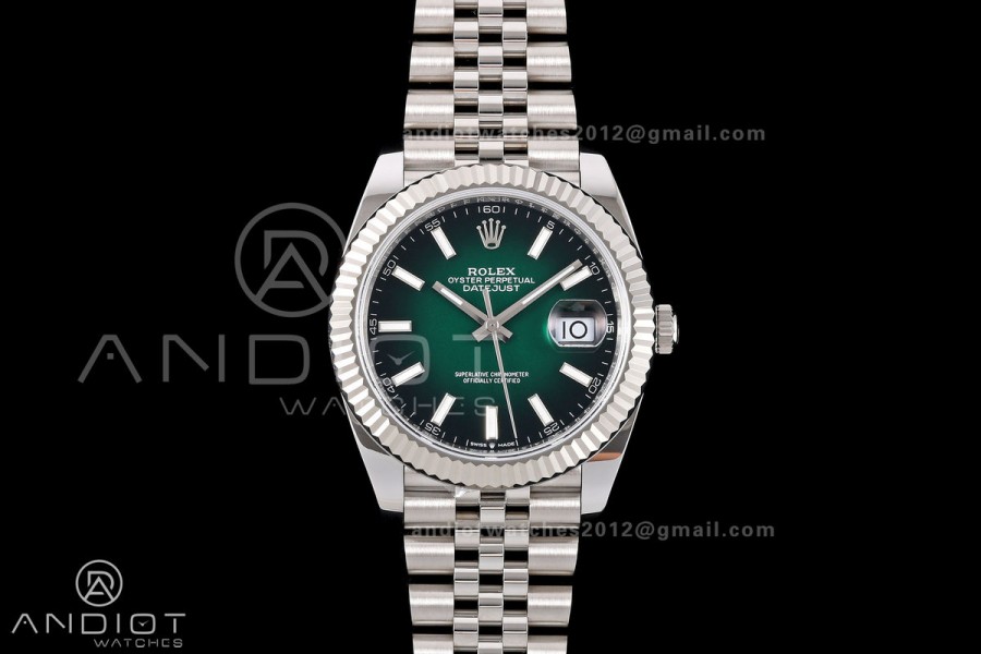 DateJust 41 126334 RICH 1:1 Best Edition Green Ombre Dial on Jubilee Bracelet JH3235 (Free Sprung)