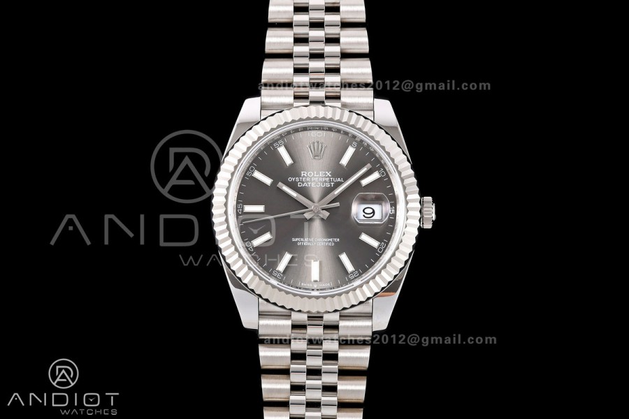 DateJust 41 126334 RICH 1:1 Best Edition Gray Stick Dial on Jubilee Bracelet JH3235 (Free Sprung)