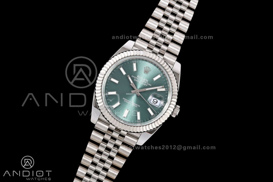 DateJust 41 126334 RICH 1:1 Best Edition Mint Green Stick Dial on Jubilee Bracelet JH3235 (Free Sprung)