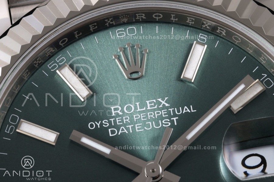 DateJust 41 126334 RICH 1:1 Best Edition Mint Green Stick Dial on Jubilee Bracelet JH3235 (Free Sprung)