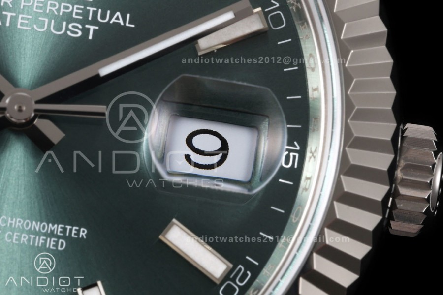 DateJust 41 126334 RICH 1:1 Best Edition Mint Green Stick Dial on Jubilee Bracelet JH3235 (Free Sprung)