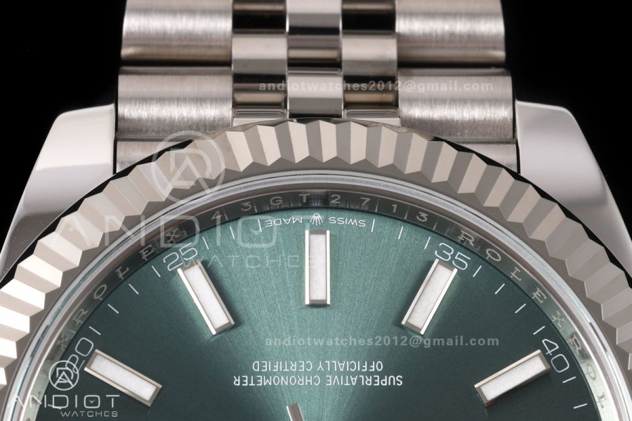 DateJust 41 126334 RICH 1:1 Best Edition Mint Green Stick Dial on Jubilee Bracelet JH3235 (Free Sprung)