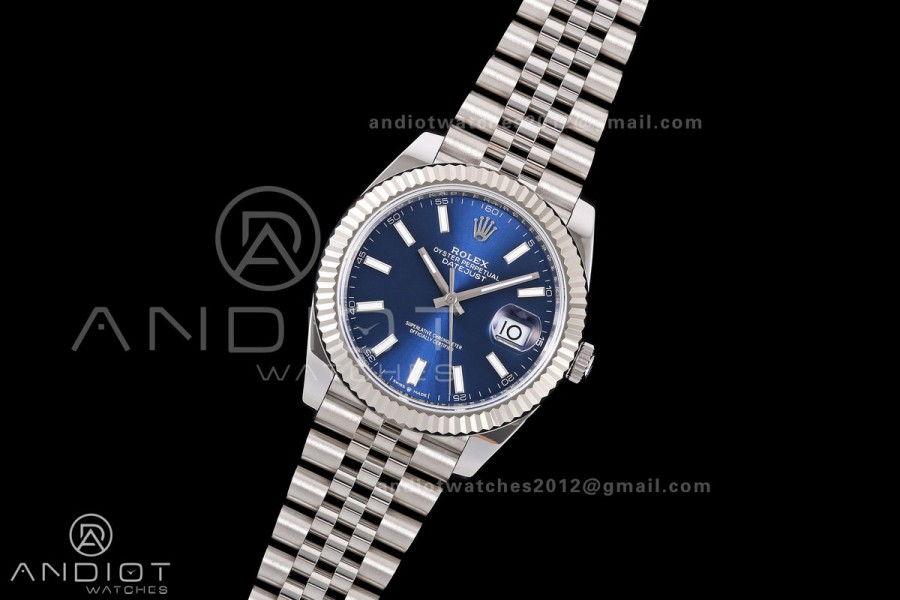 DateJust 41 126334 RICH 1:1 Best Edition Blue Stick Dial on Jubilee Bracelet JH3235 (Free Sprung)