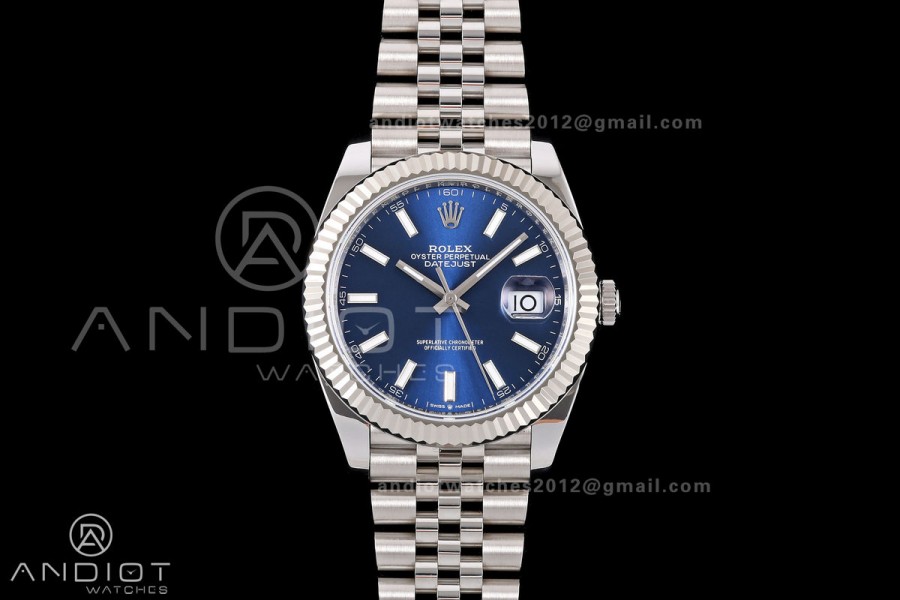 DateJust 41 126334 RICH 1:1 Best Edition Blue Stick Dial on Jubilee Bracelet JH3235 (Free Sprung)