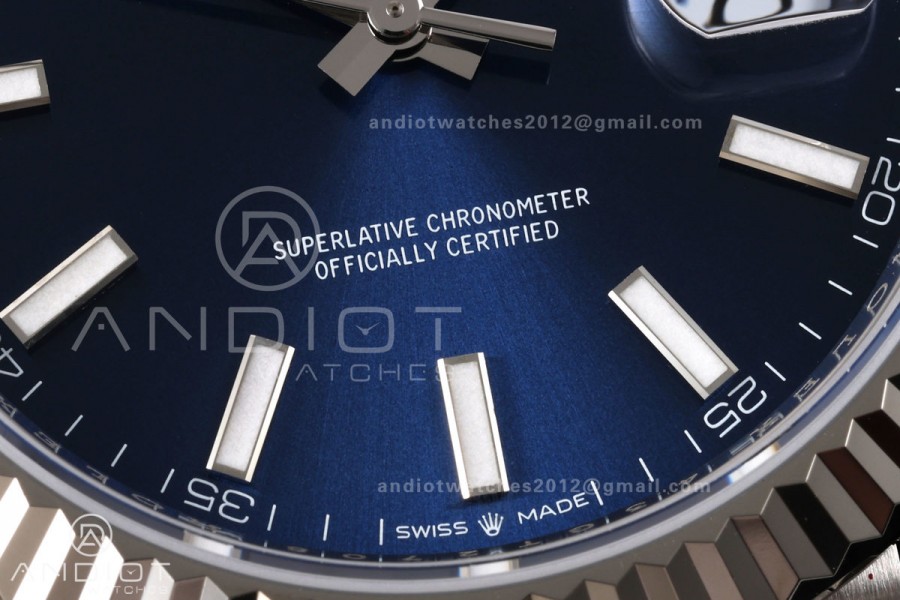 DateJust 41 126334 RICH 1:1 Best Edition Blue Stick Dial on Jubilee Bracelet JH3235 (Free Sprung)