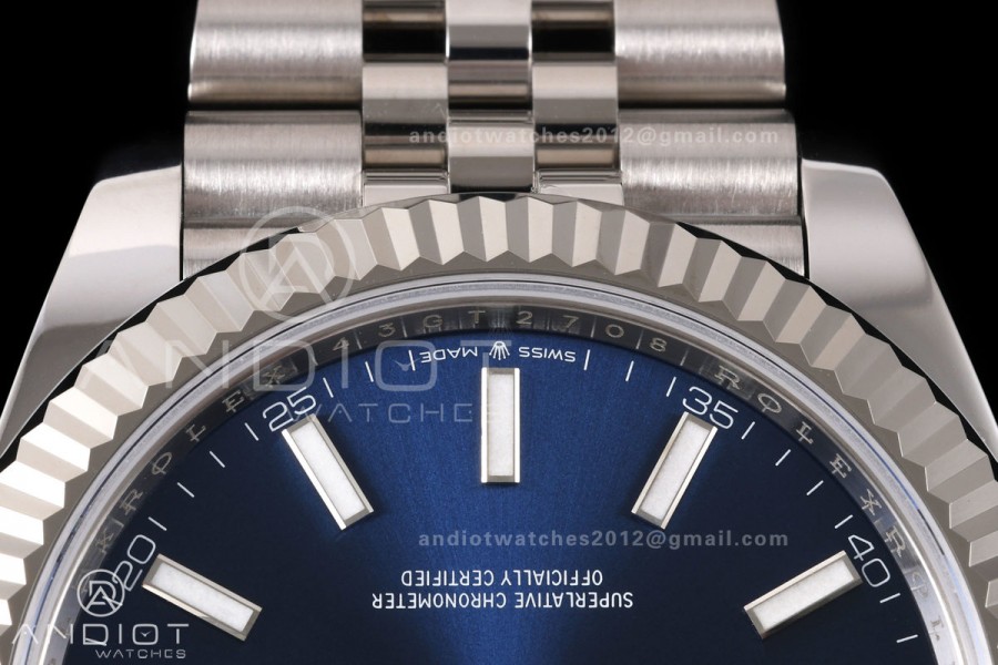 DateJust 41 126334 RICH 1:1 Best Edition Blue Stick Dial on Jubilee Bracelet JH3235 (Free Sprung)