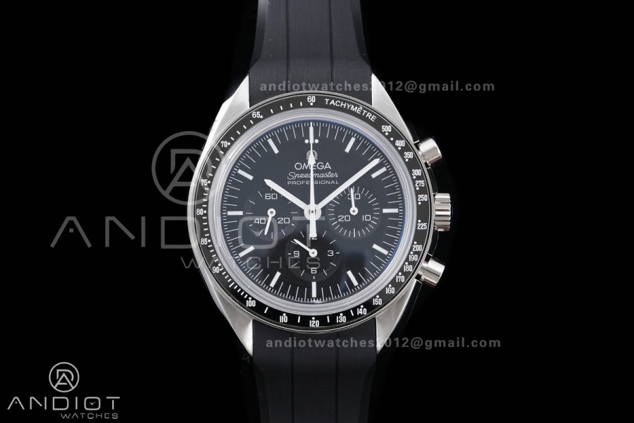 Speedmaster SS ERF Best Edition Black Dial on Black Rubber Strap A3861