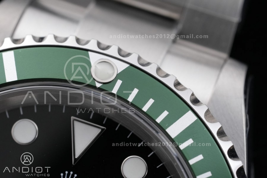 Submariner 16610 LV Green No Rehaut Engraving 904L Steel ARF 1:1 Kermit Best Edition on SS Bracelet SH3135